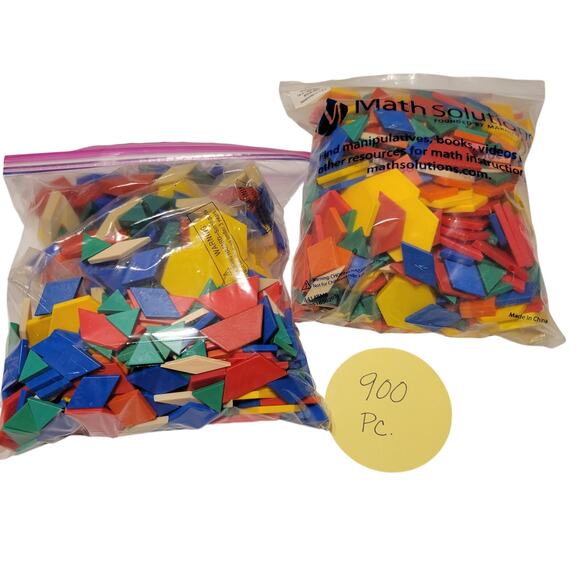 900 Plastic Pattern Blocks Math Manipulatives Shapes Geometry Homeschool Teacher - Picture 2 of 16